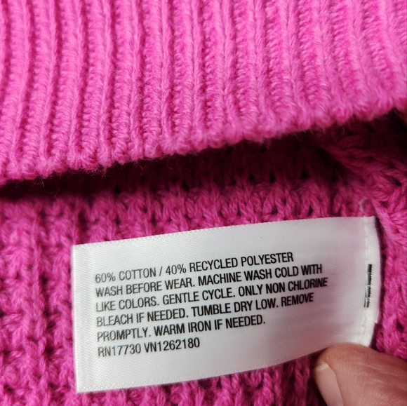 Girls' Short Waffle Button-Front Sweater - Cat & Jack Dark Pink M(8) - Picture 9 of 12